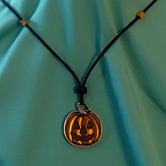 Danforth Pewter Pumpkin Necklace - Picture 2 of 7